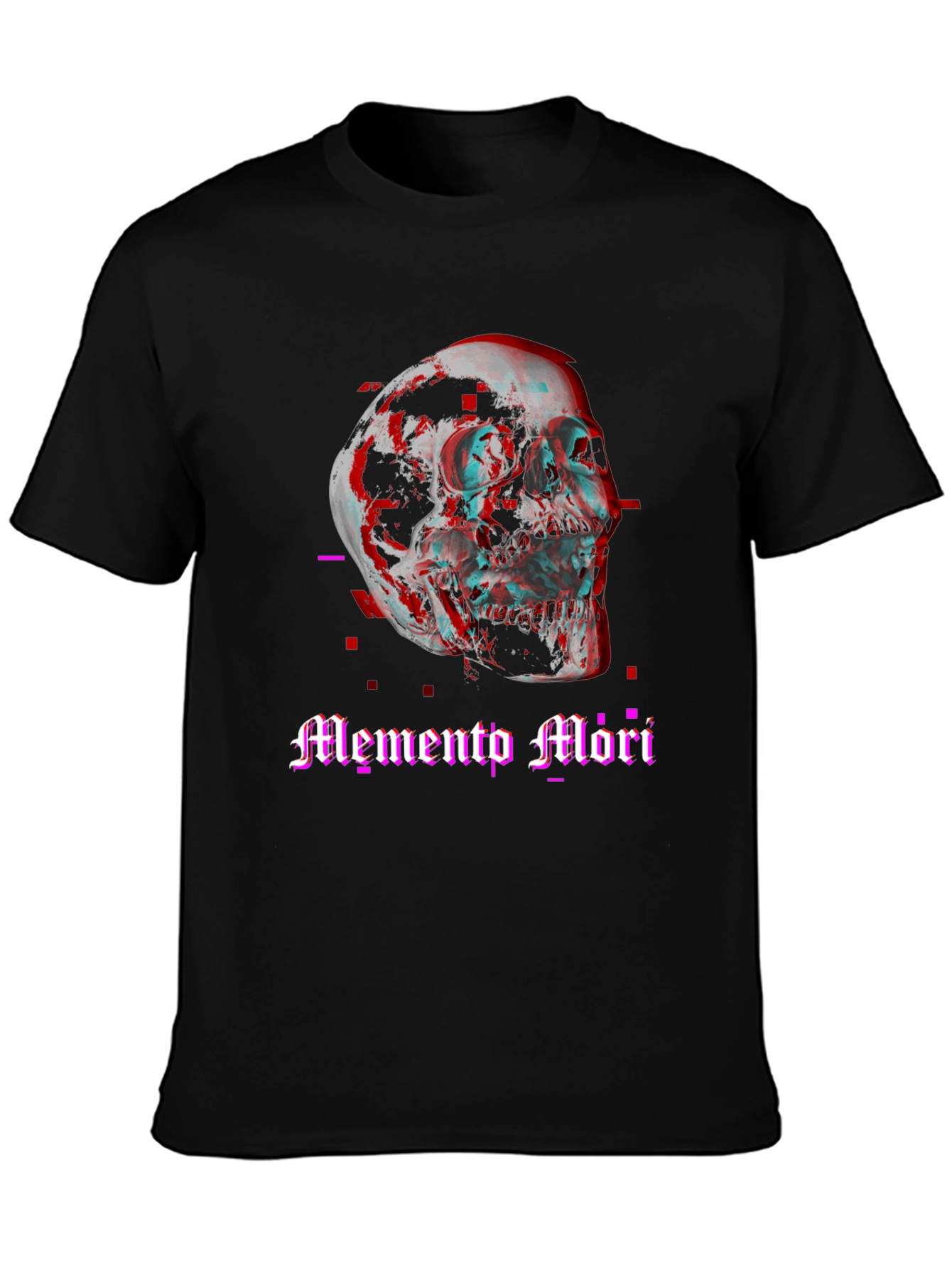 Memento Mori Skull Graphic Tee - Black