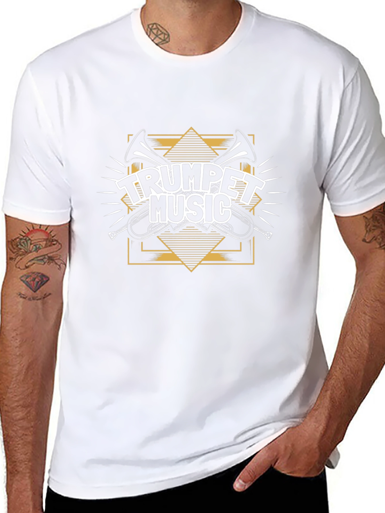 Trumpet Music Graphic Tee - Black