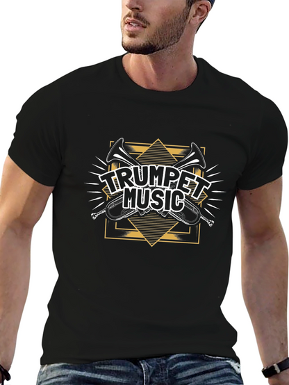 Trumpet Music Graphic Tee - Black