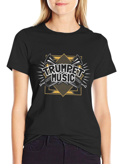 Trumpet Music Graphic Tee - Black