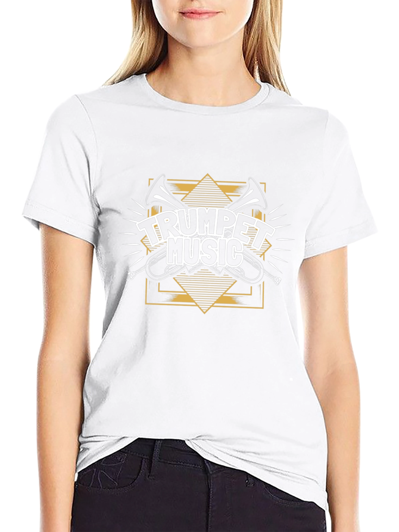 Trumpet Music Graphic Tee - Black