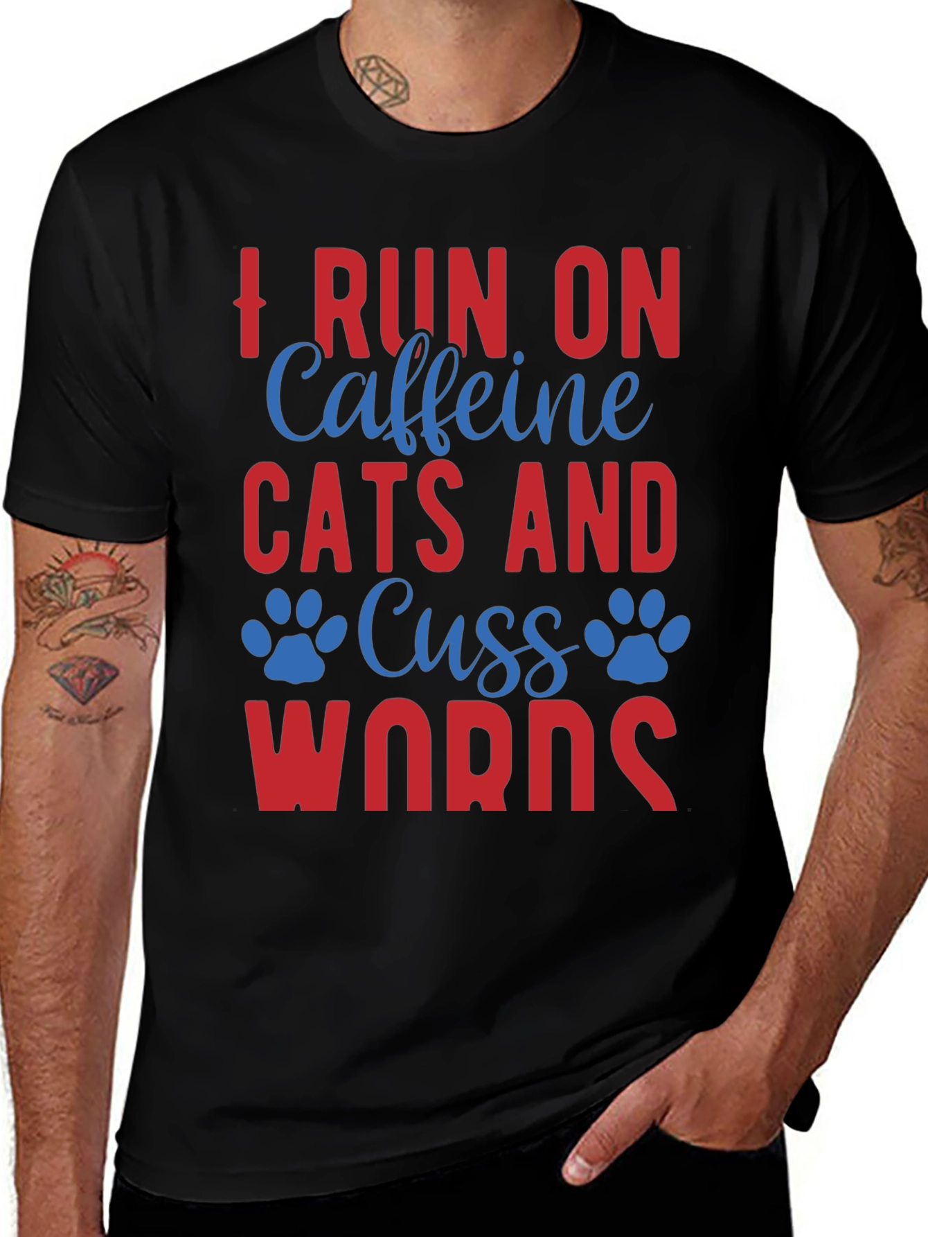 Caffeine Cats & Cuss Words Tee