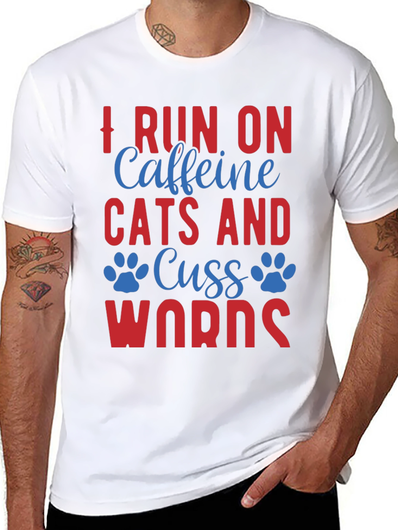 Caffeine Cats & Cuss Words Tee