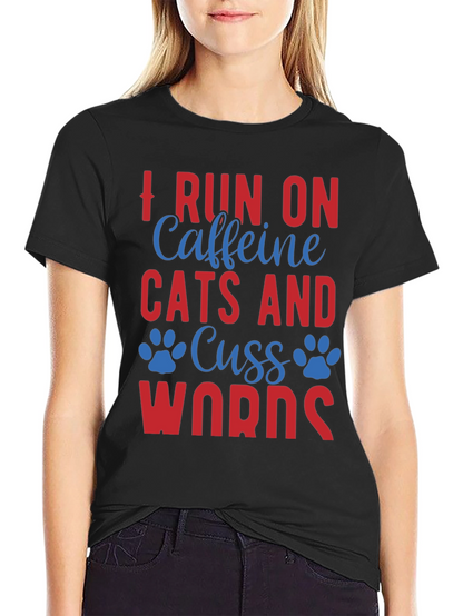 Caffeine Cats & Cuss Words Tee