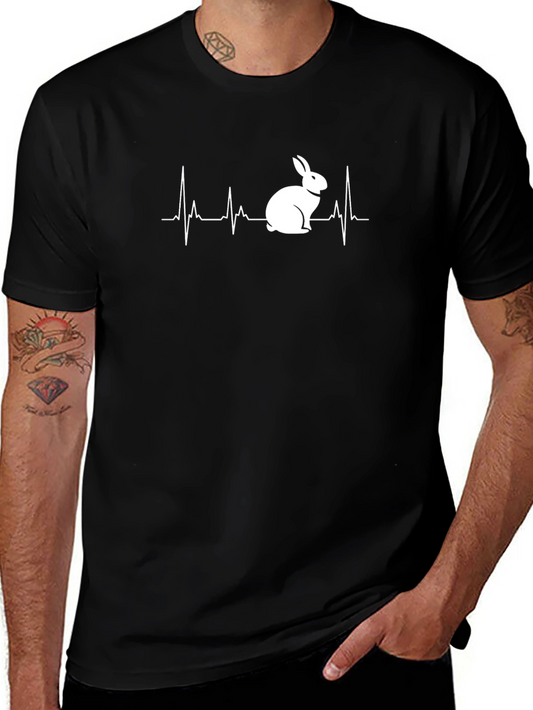 Rabbit Heartbeat T-Shirt - Black