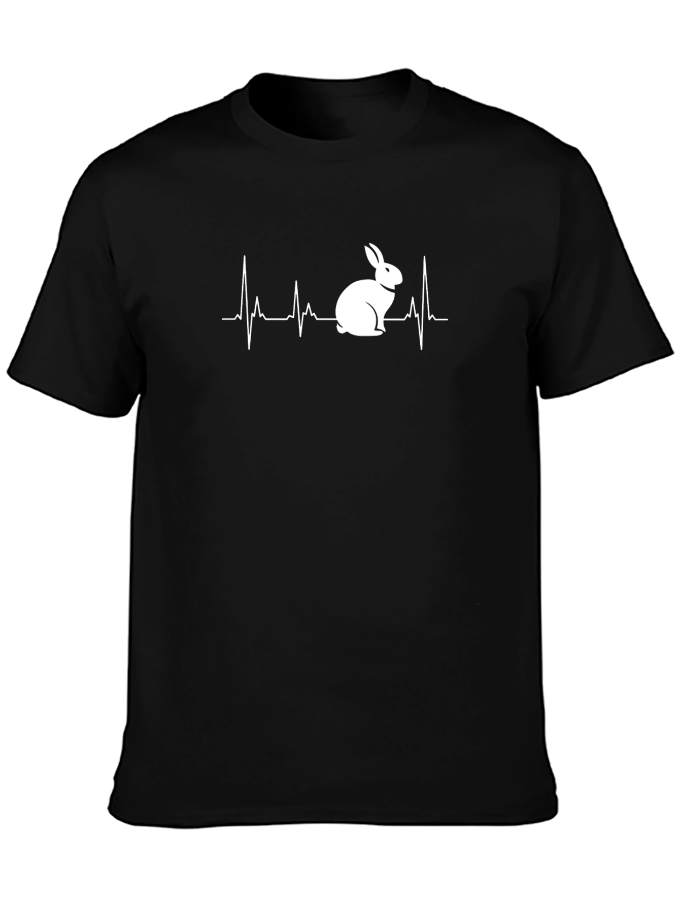 Rabbit Heartbeat T-Shirt - Black