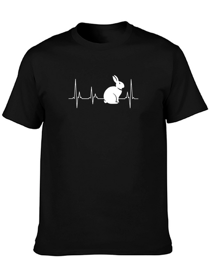 Rabbit Heartbeat T-Shirt - Black