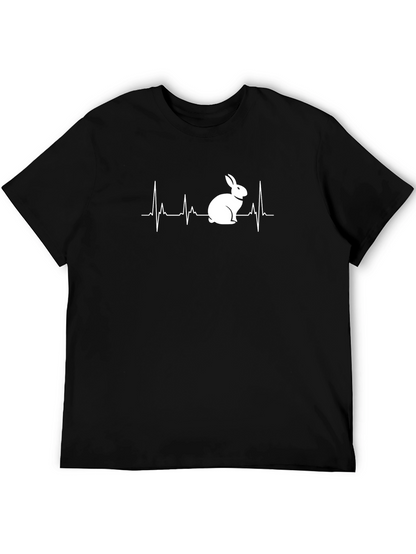 Rabbit Heartbeat T-Shirt - Black