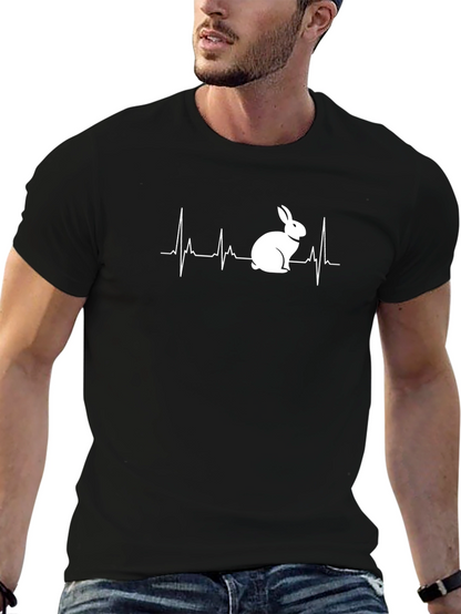 Rabbit Heartbeat T-Shirt - Black