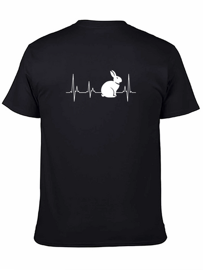 Rabbit Heartbeat T-Shirt - Black