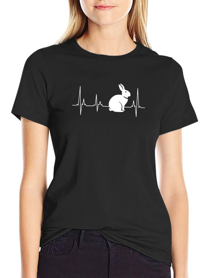 Rabbit Heartbeat T-Shirt - Black