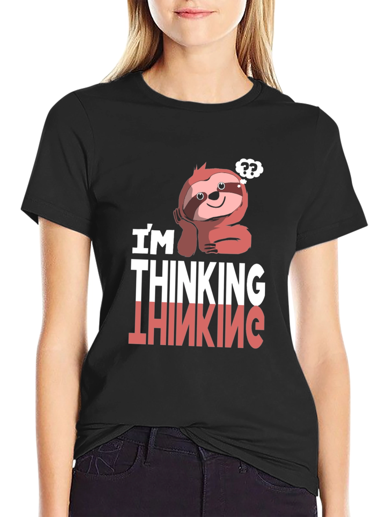 Thinking Sloth Graphic T-Shirt