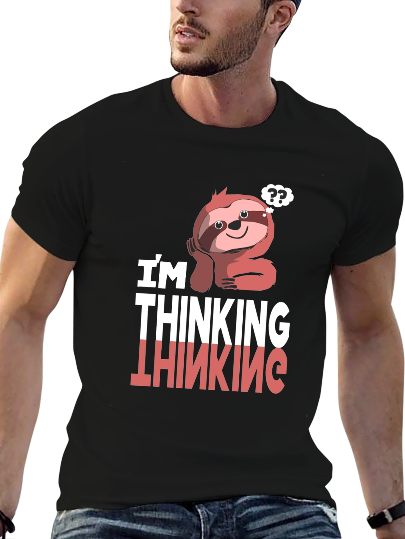 Thinking Sloth Graphic T-Shirt