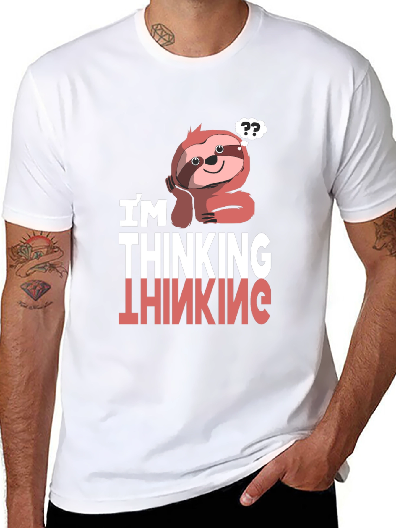 Thinking Sloth Graphic T-Shirt