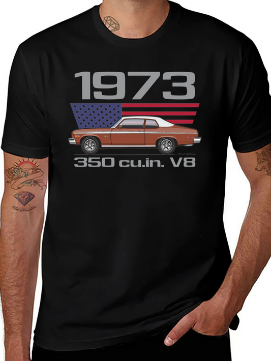 1973 Classic Car T-Shirt - V8 Engine Tee