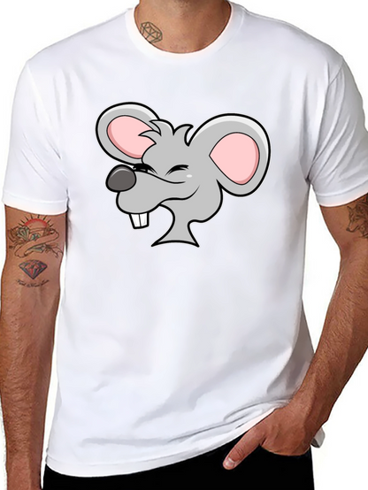 Cartoon Mouse Graphic Black T-Shirt