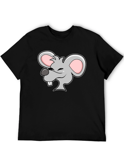 Cartoon Mouse Graphic Black T-Shirt