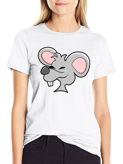 Cartoon Mouse Graphic Black T-Shirt