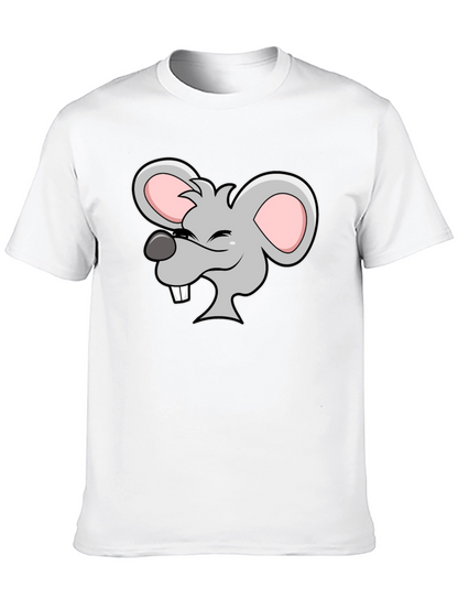 Cartoon Mouse Graphic Black T-Shirt