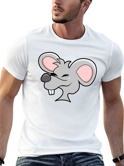 Cartoon Mouse Graphic Black T-Shirt