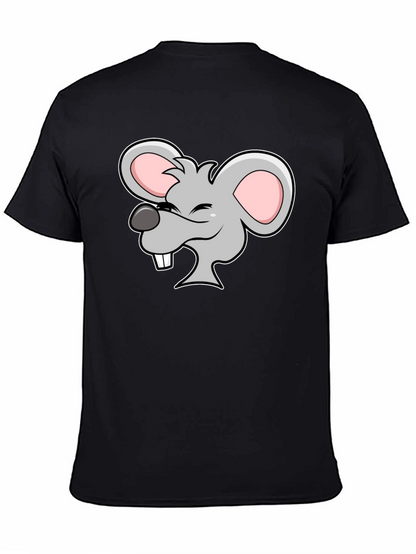 Cartoon Mouse Graphic Black T-Shirt