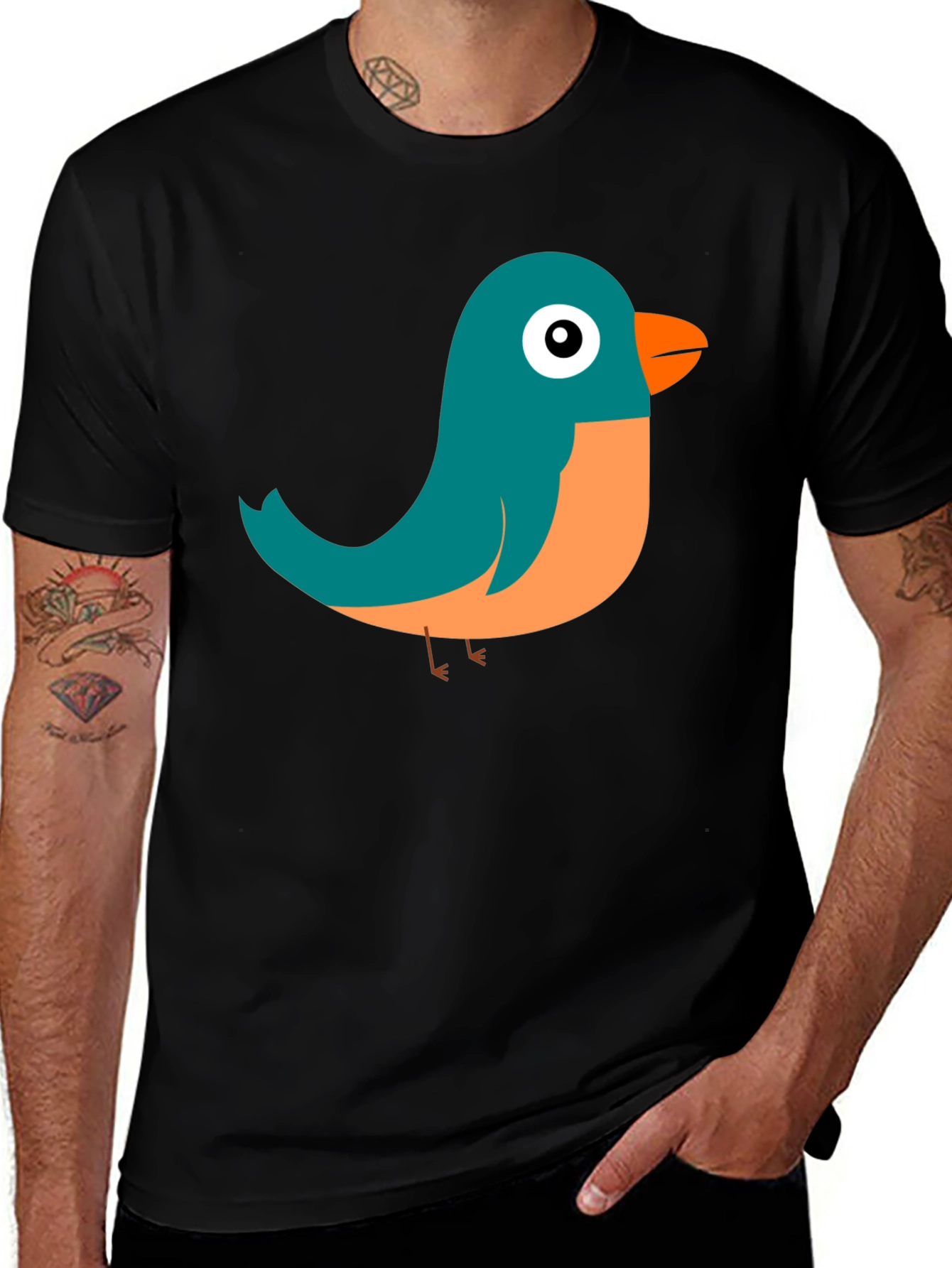Cute Bird Graphic Tee - Soft Cotton Comfort