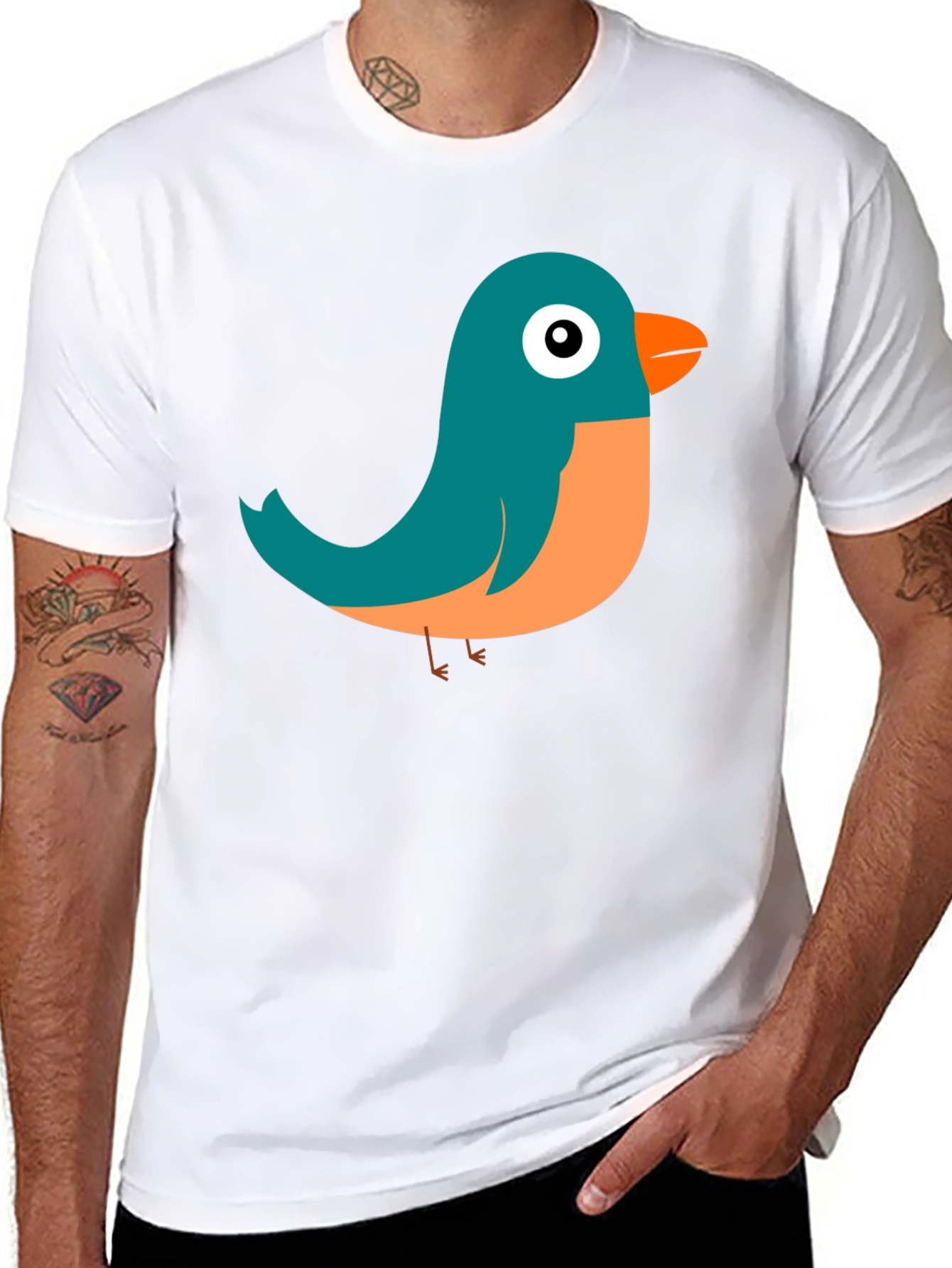 Cute Bird Graphic Tee - Soft Cotton Comfort
