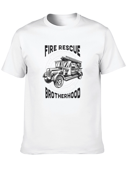 Fire Rescue First In Last Out Brotherhood Black T-Shirt