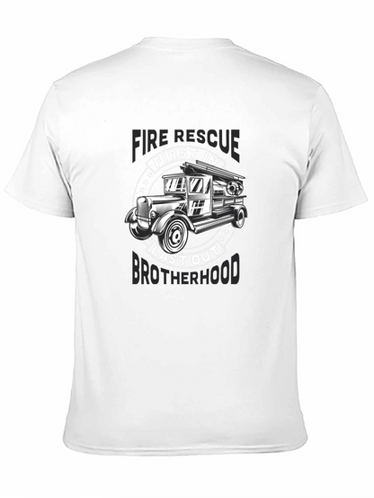 Fire Rescue First In Last Out Brotherhood Black T-Shirt