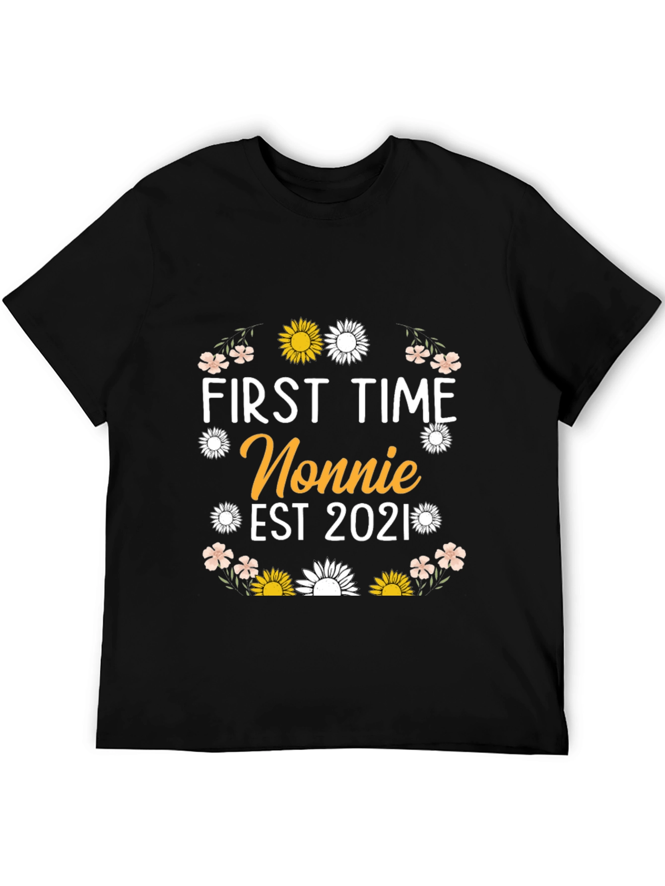 First Time Nonnie Est 2021 Floral T-Shirt