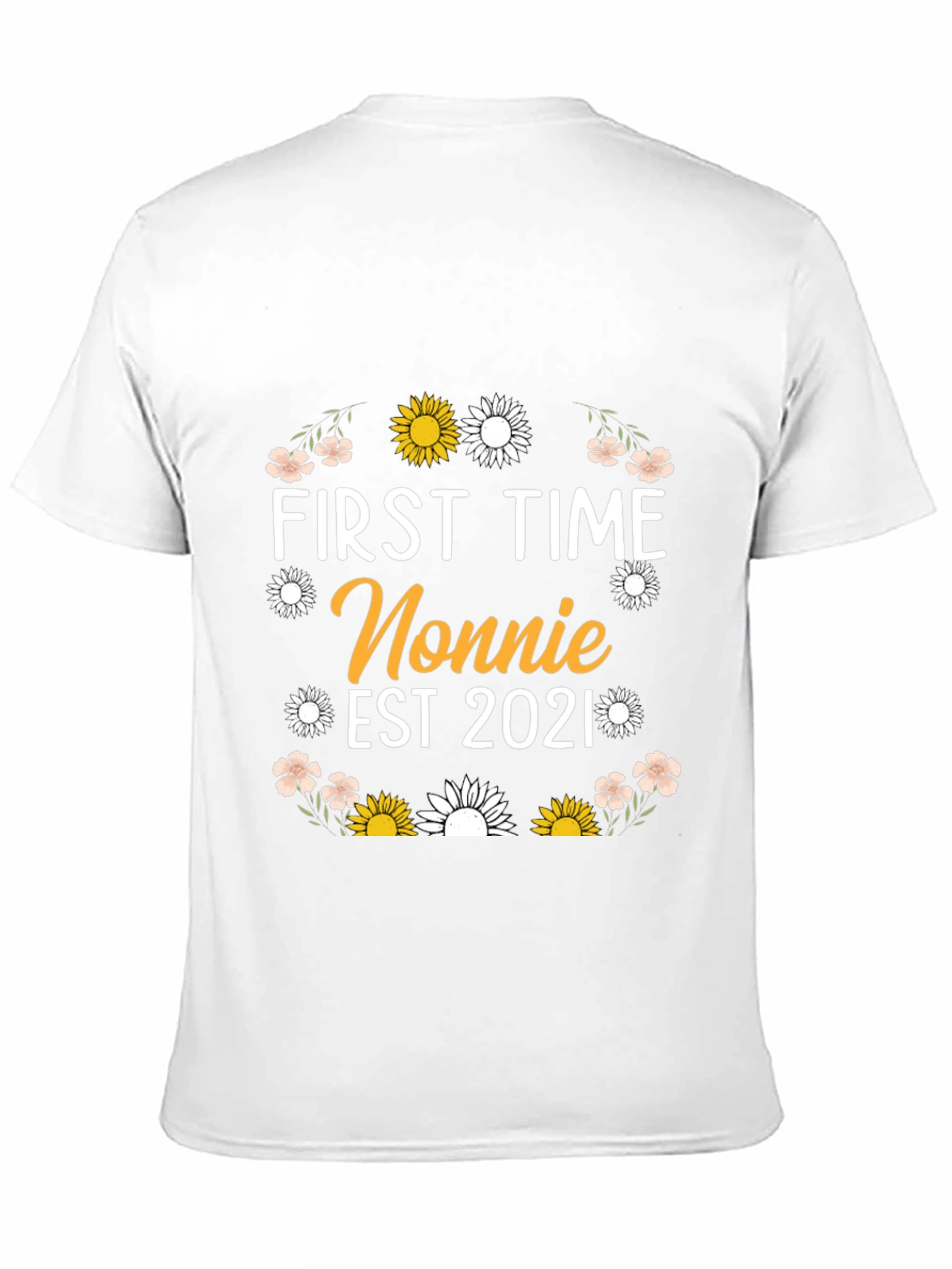 First Time Nonnie Est 2021 Floral T-Shirt