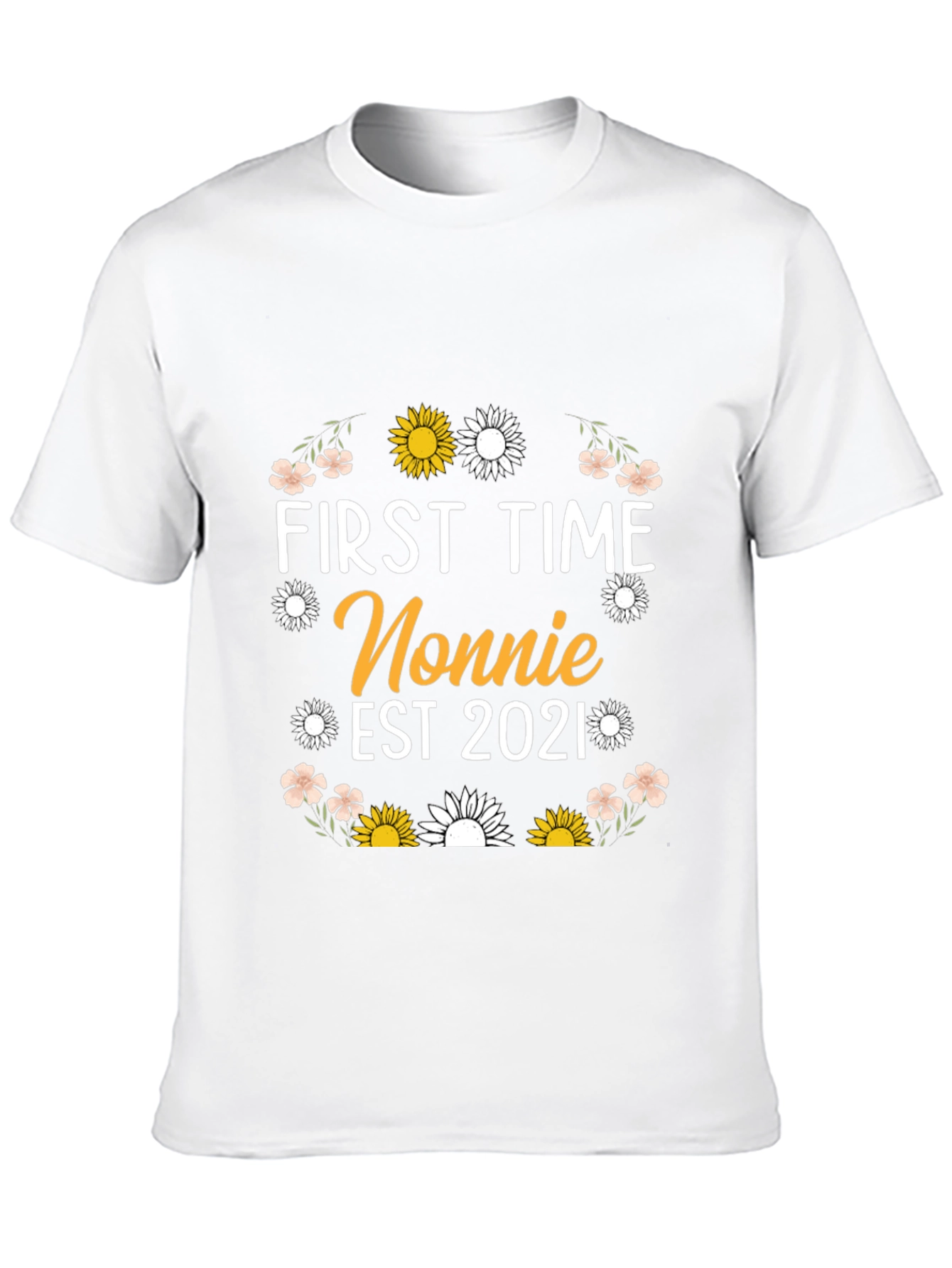 First Time Nonnie Est 2021 Floral T-Shirt