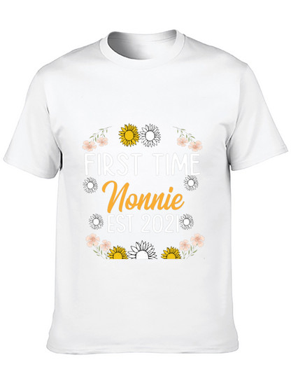 First Time Nonnie Est 2021 Floral T-Shirt