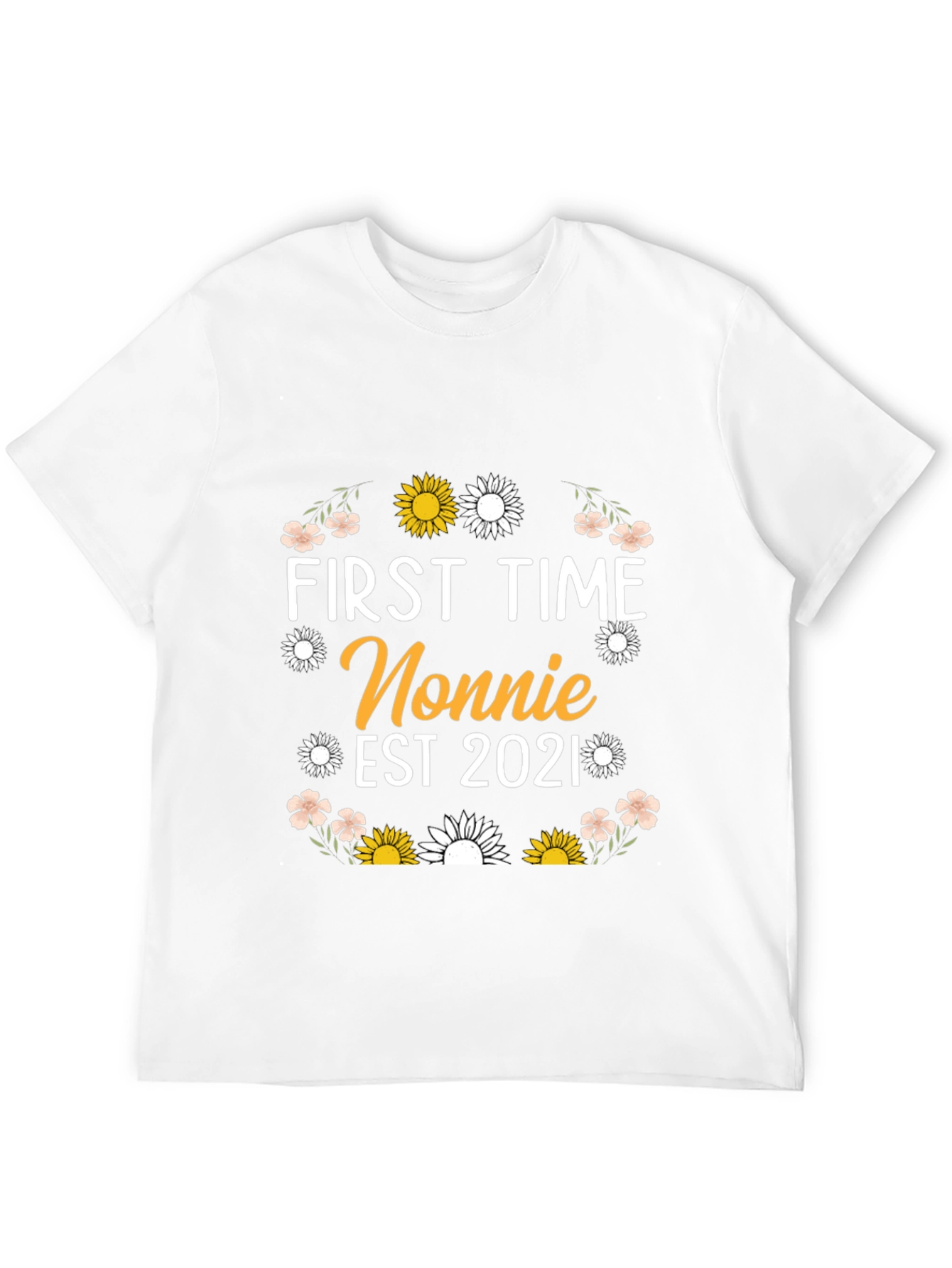 First Time Nonnie Est 2021 Floral T-Shirt