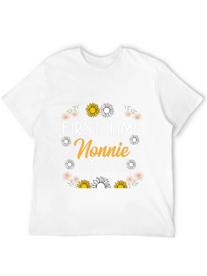 First Time Nonnie Est 2021 Floral T-Shirt