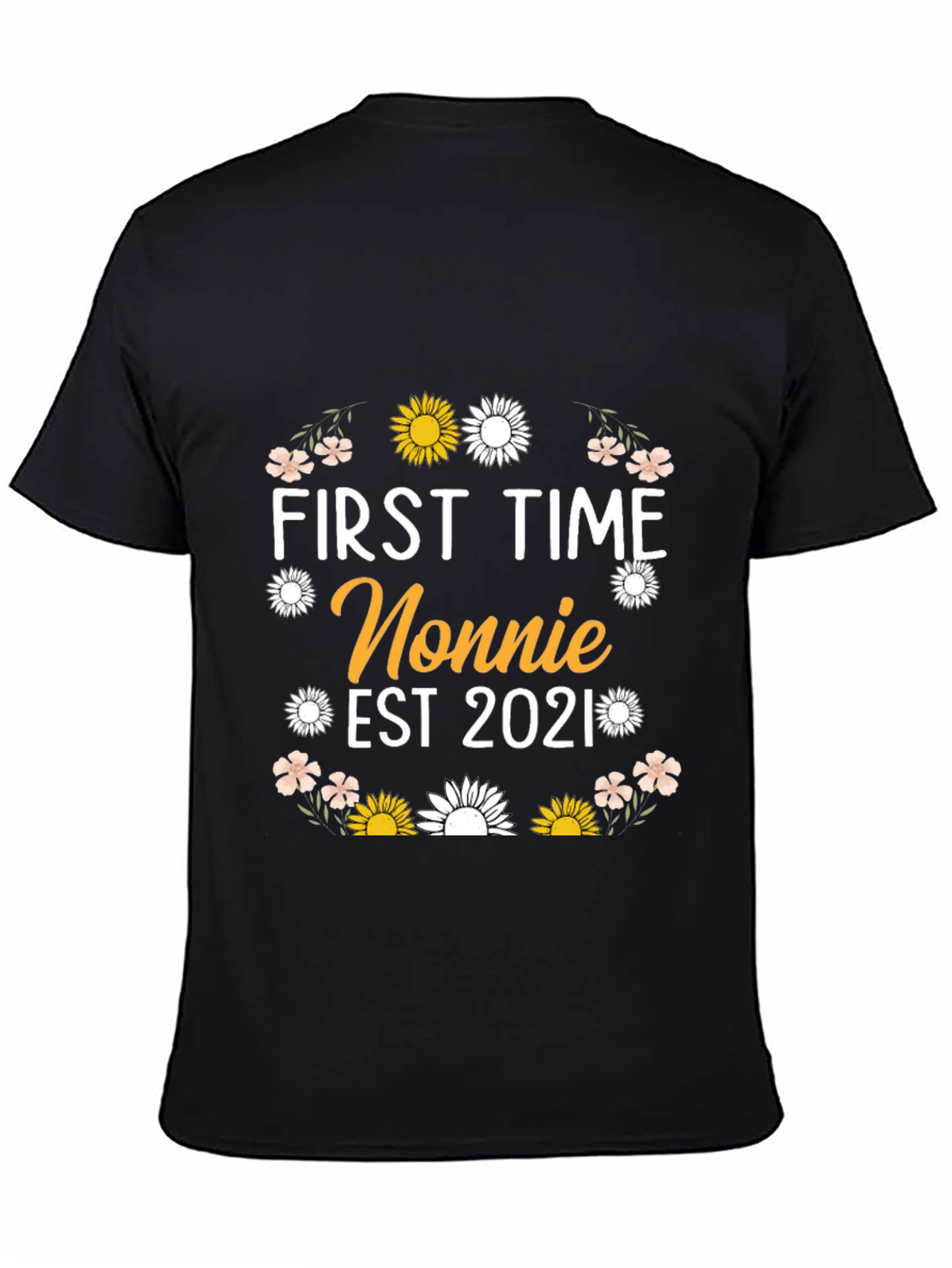 First Time Nonnie Est 2021 Floral T-Shirt