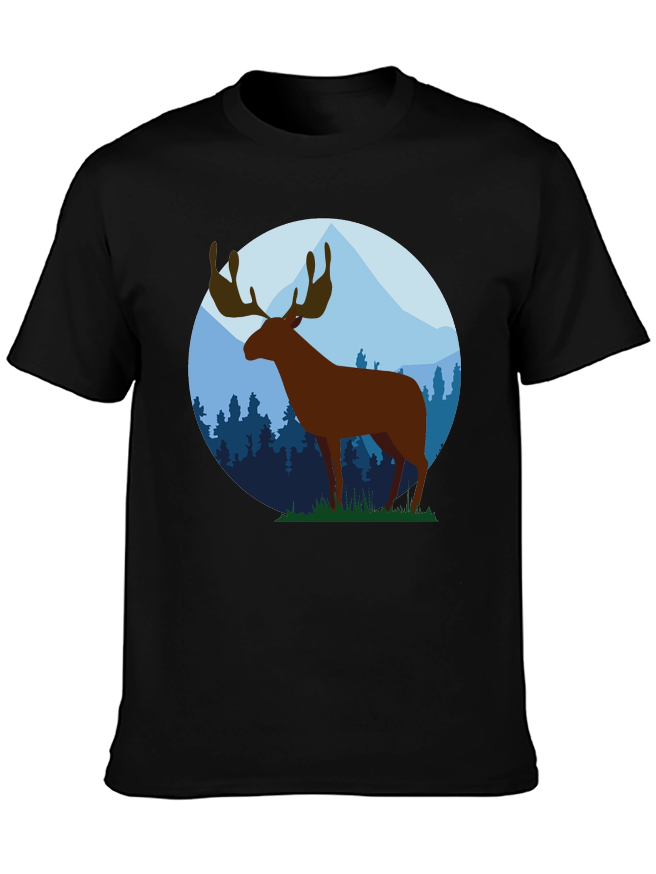 Moose Graphic Tee - Black Cotton Blend