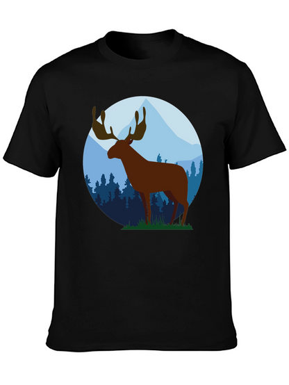 Moose Graphic Tee - Black Cotton Blend