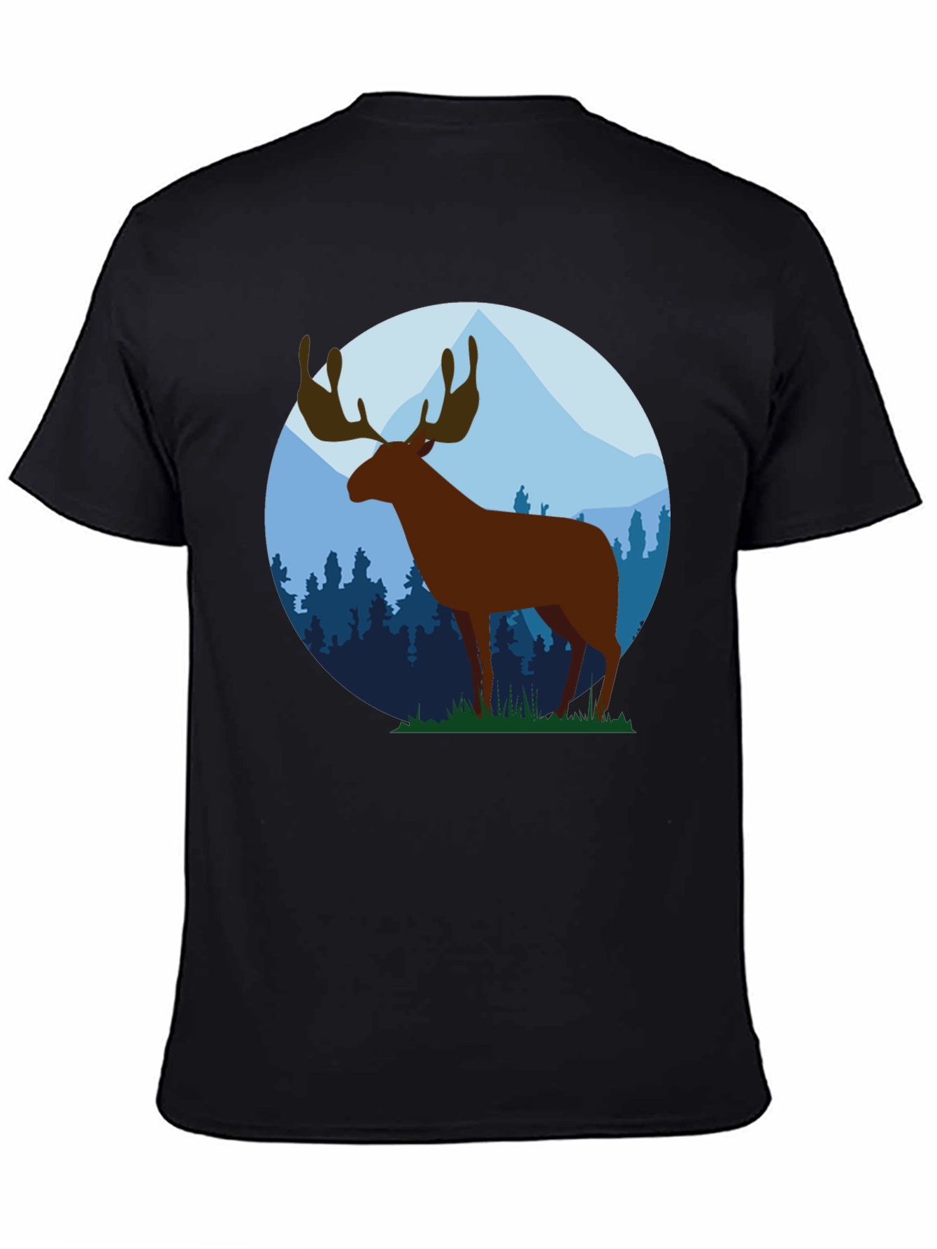 Moose Graphic Tee - Black Cotton Blend