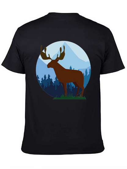 Moose Graphic Tee - Black Cotton Blend
