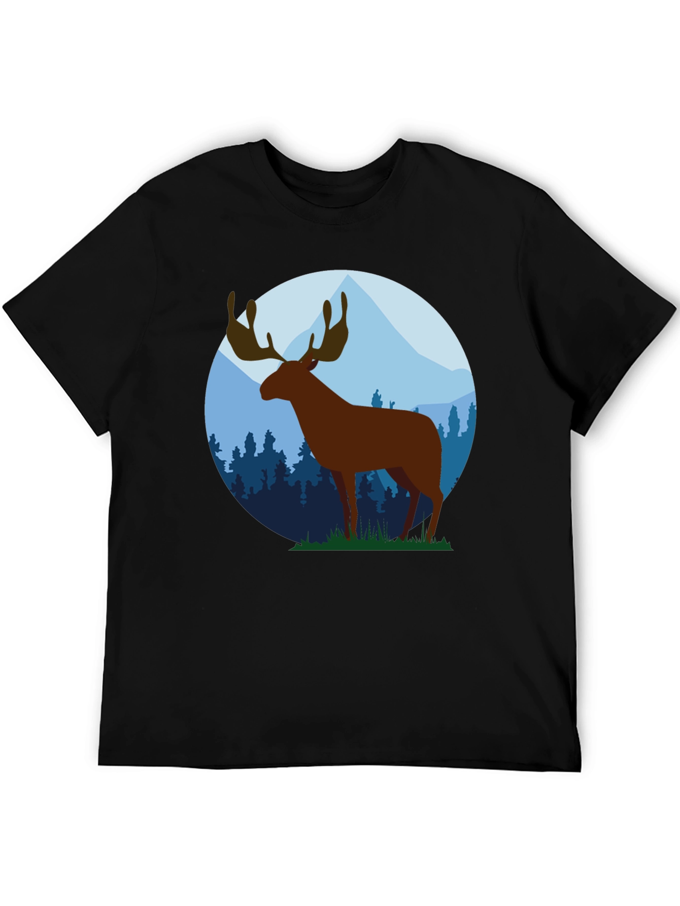 Moose Graphic Tee - Black Cotton Blend