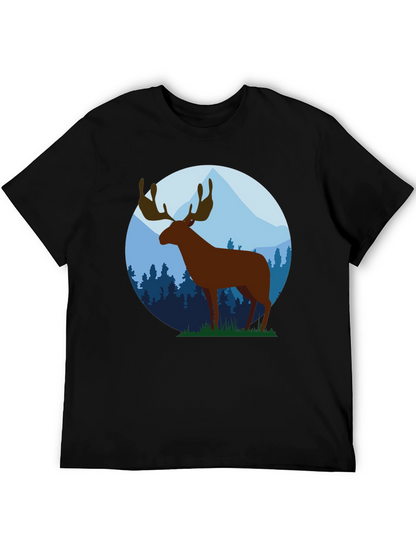 Moose Graphic Tee - Black Cotton Blend