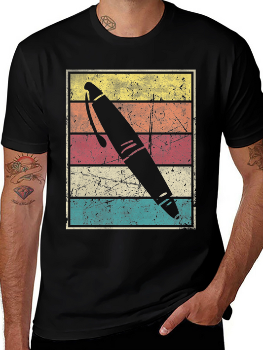 Retro Pen Graphic Tee - Black Unisex T-Shirt