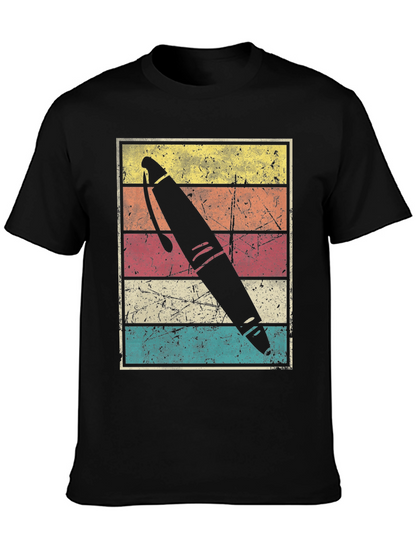 Retro Pen Graphic Tee - Black Unisex T-Shirt