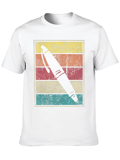 Retro Pen Graphic Tee - Black Unisex T-Shirt