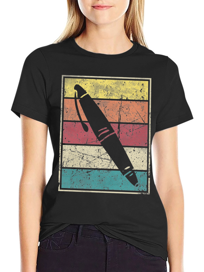 Retro Pen Graphic Tee - Black Unisex T-Shirt