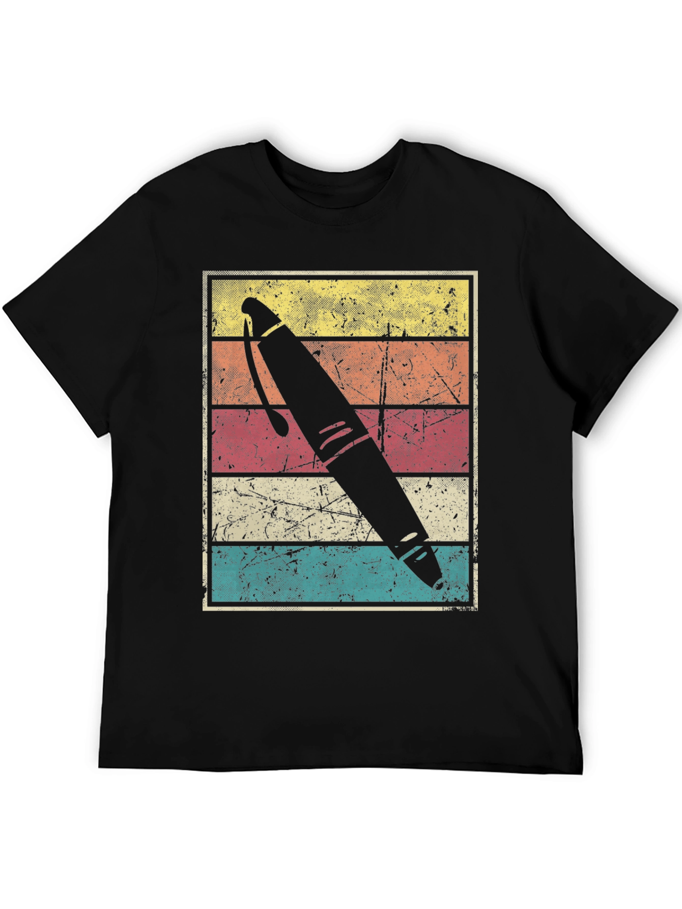 Retro Pen Graphic Tee - Black Unisex T-Shirt
