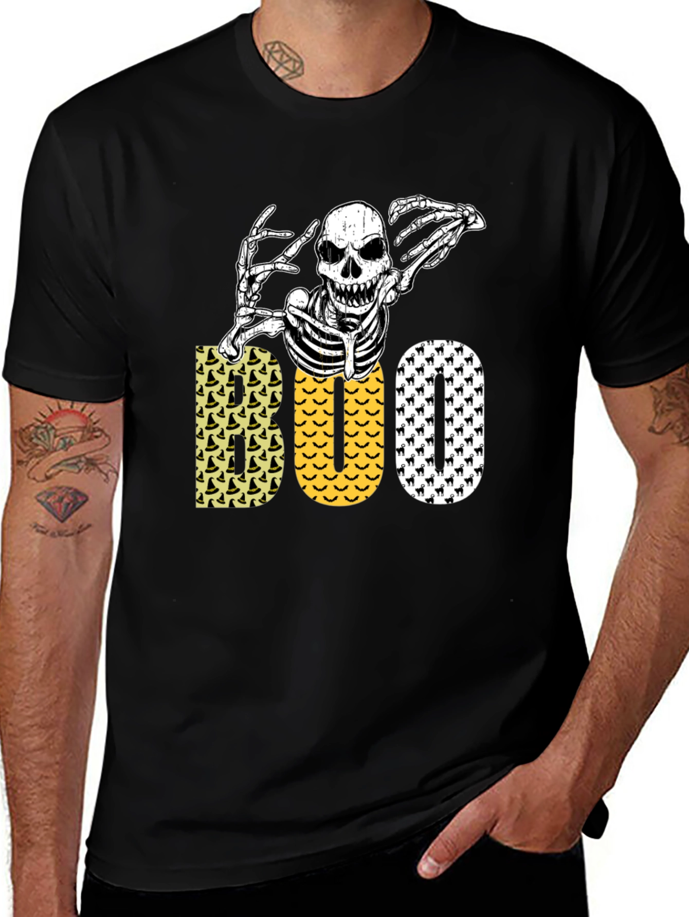 Halloween Skeleton Boo Graphic Tee