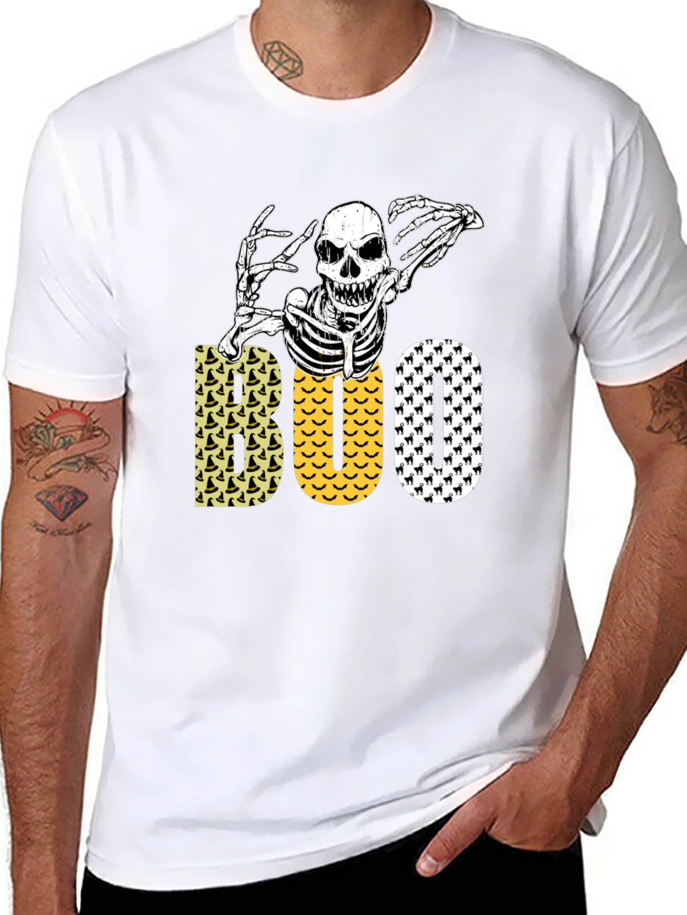 Halloween Skeleton Boo Graphic Tee