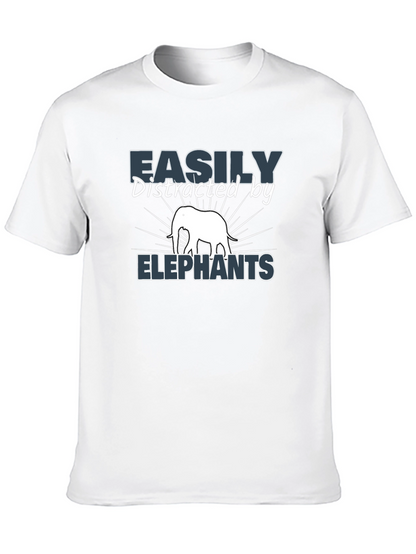 Easily Distracted By Elephants Black T-Shirt